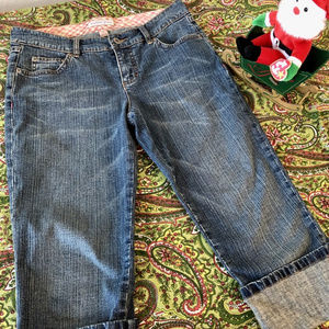 Tommy Jeans, Sz 5, Cuff gingham trim jeans